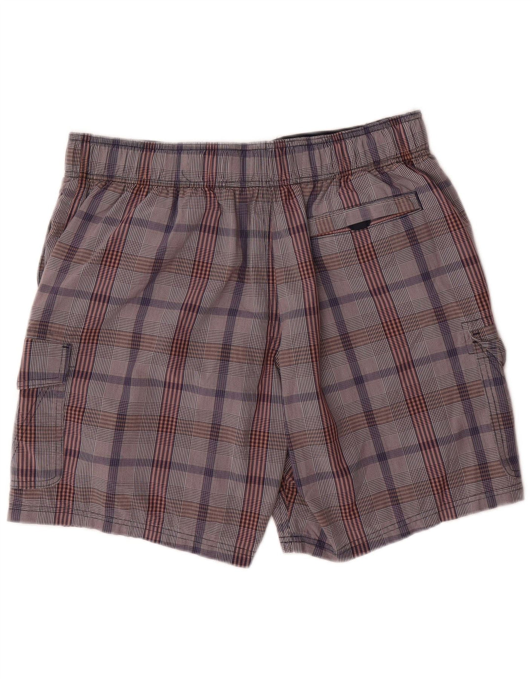 Shorts de natação masculino Cargo Marks & Spencer grande algodão xadrez cinza