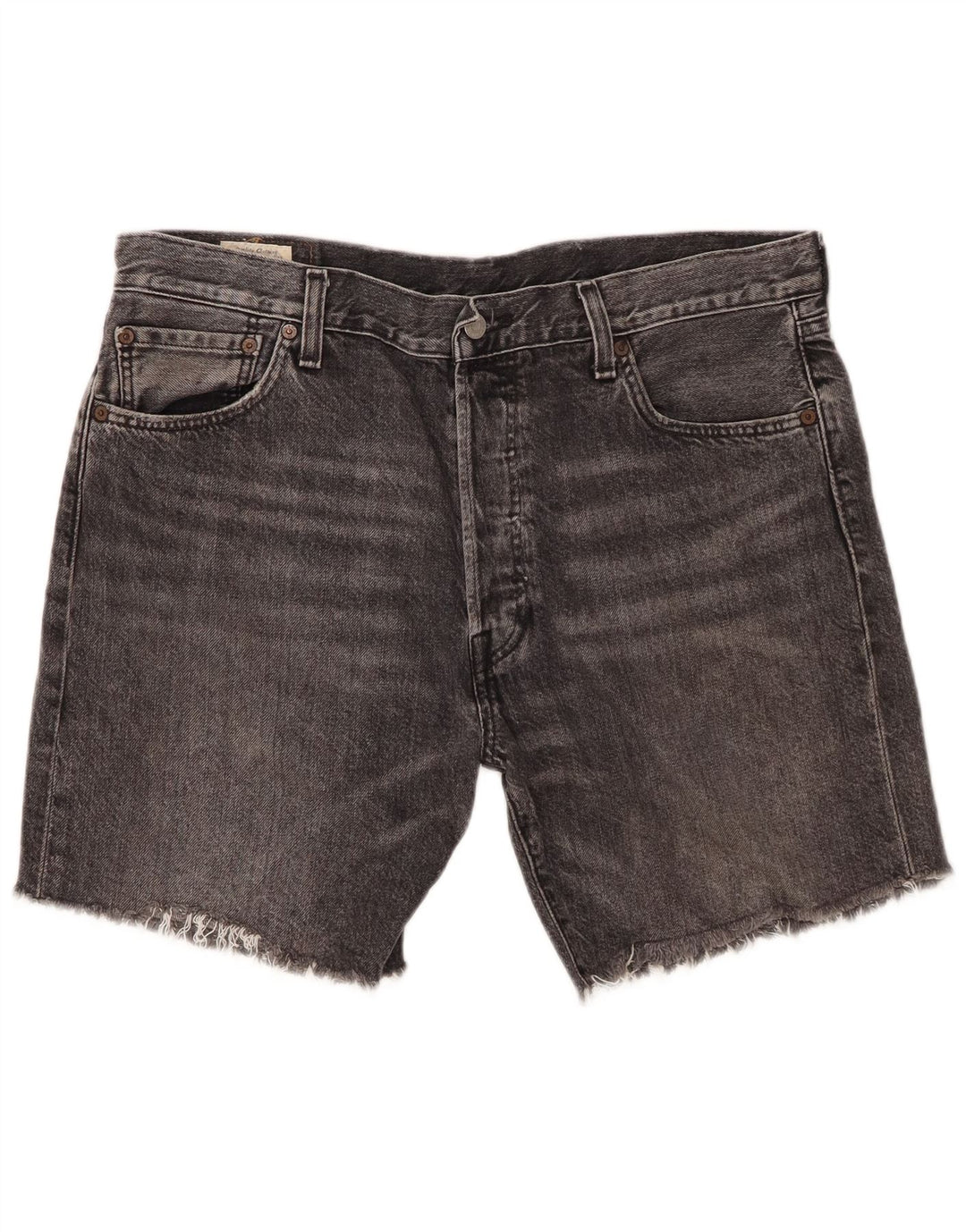 Shorts jeans masculino 501 da Levi's W36 grande algodão cinza