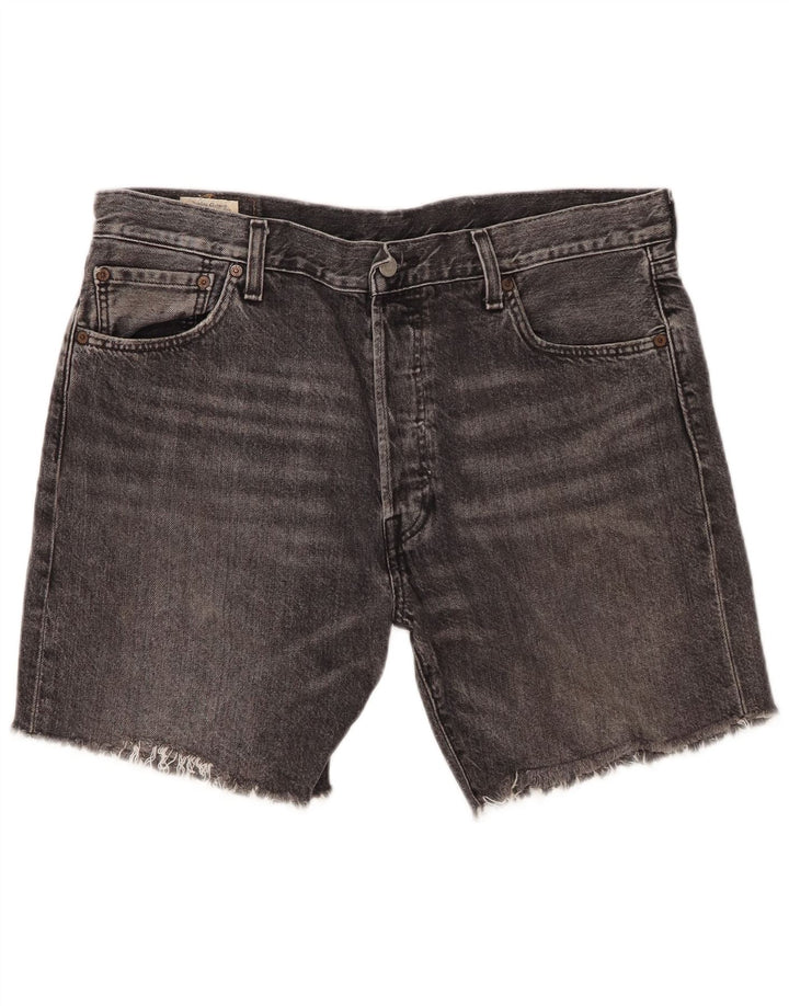 Shorts jeans masculino 501 da Levi's W36 grande algodão cinza