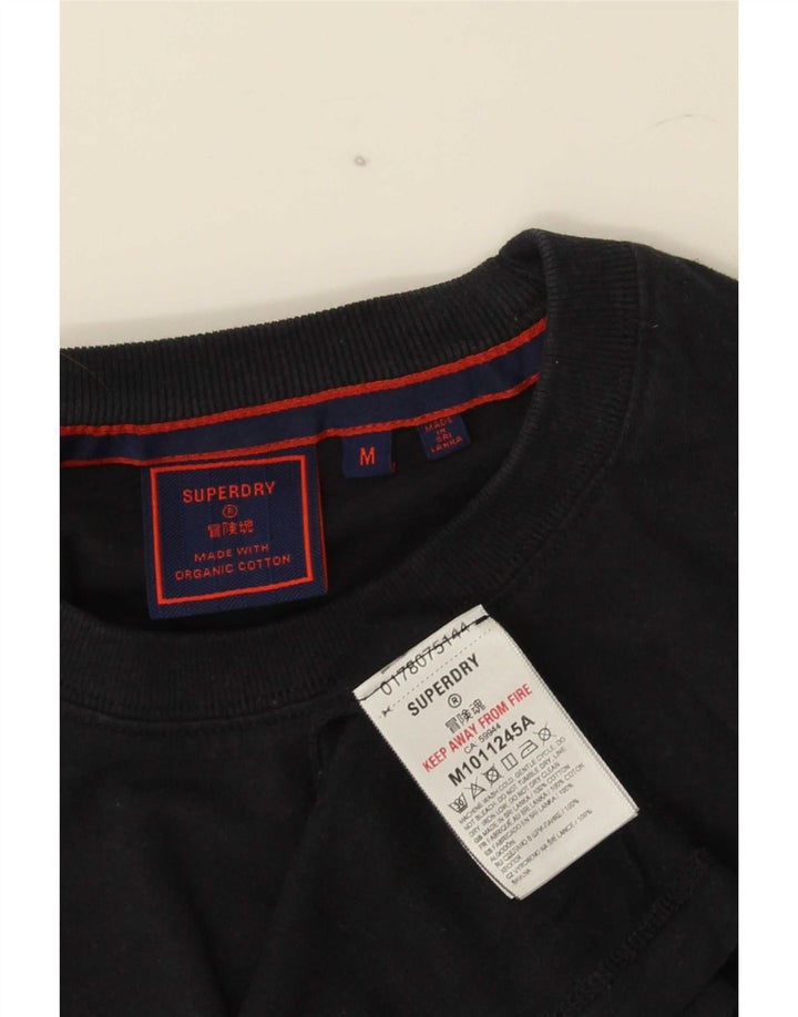 Camiseta masculina Superdry Top médio algodão preto
