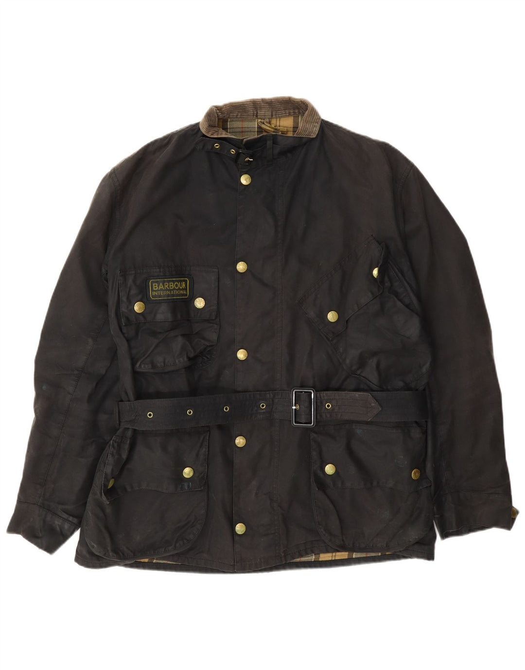 Jaqueta masculina de algodão encerado Barbour Reino Unido 44 grande marrom