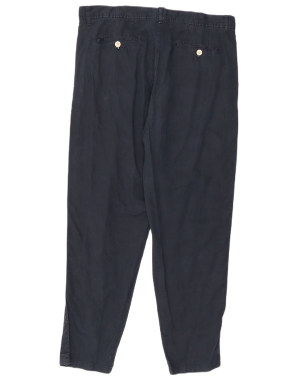 Zara Mens Slim Chino Calças EU 44 Grande W34 L29 Azul Marinho Algodão