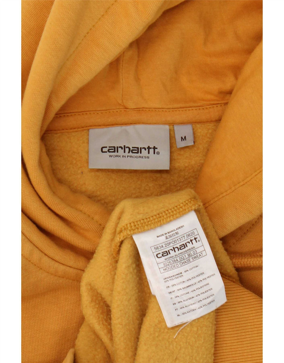 Carhartt moletom com capuz masculino médio algodão amarelo