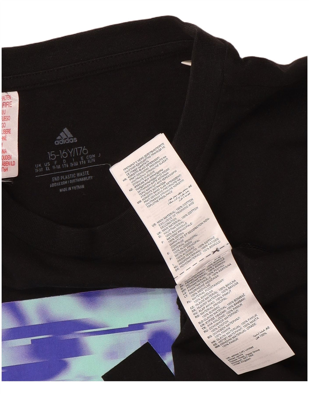 Camiseta Adidas Meninos Graphic 15-16 Anos Preto