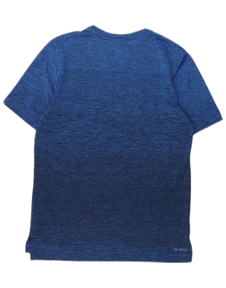 Camiseta Adidas Boys Climalite Top 13-14 Anos Grande Poliéster Azul Manchado