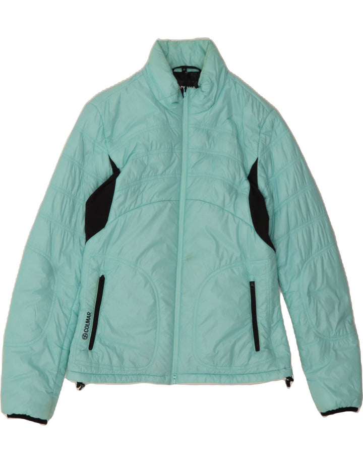 COLMAR Womens Padded Jacket IT 46 Large Turquoise Colourblock Vintage Colmar and Second-Hand Colmar from Messina Hembry 