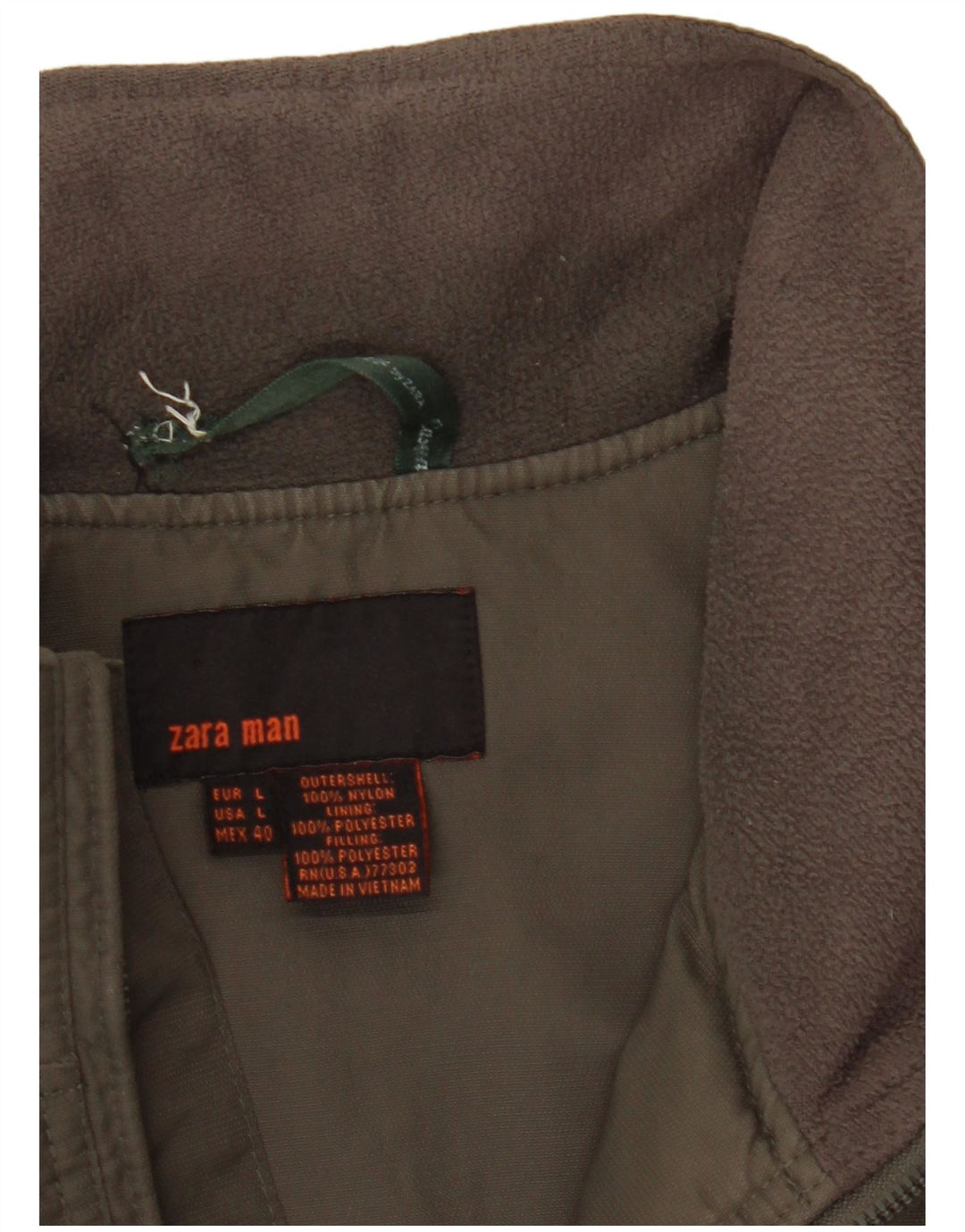 Jaqueta bomber masculina Zara UK 40 grande nylon cáqui