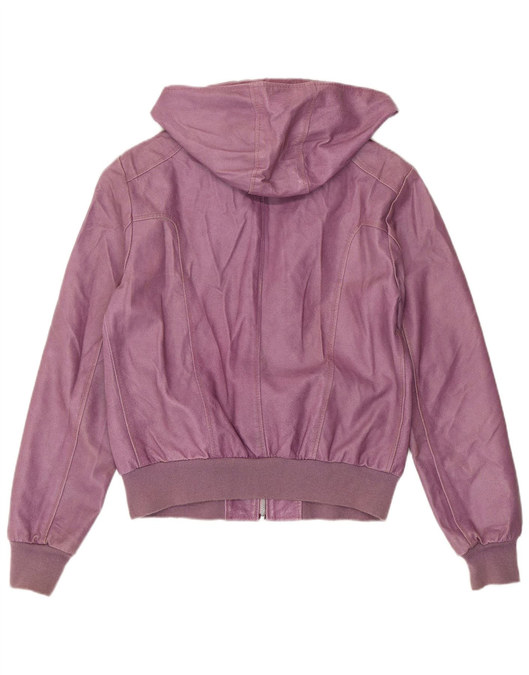 BATA E MAIS Jaqueta feminina com capuz e couro UK 12 médio roxo