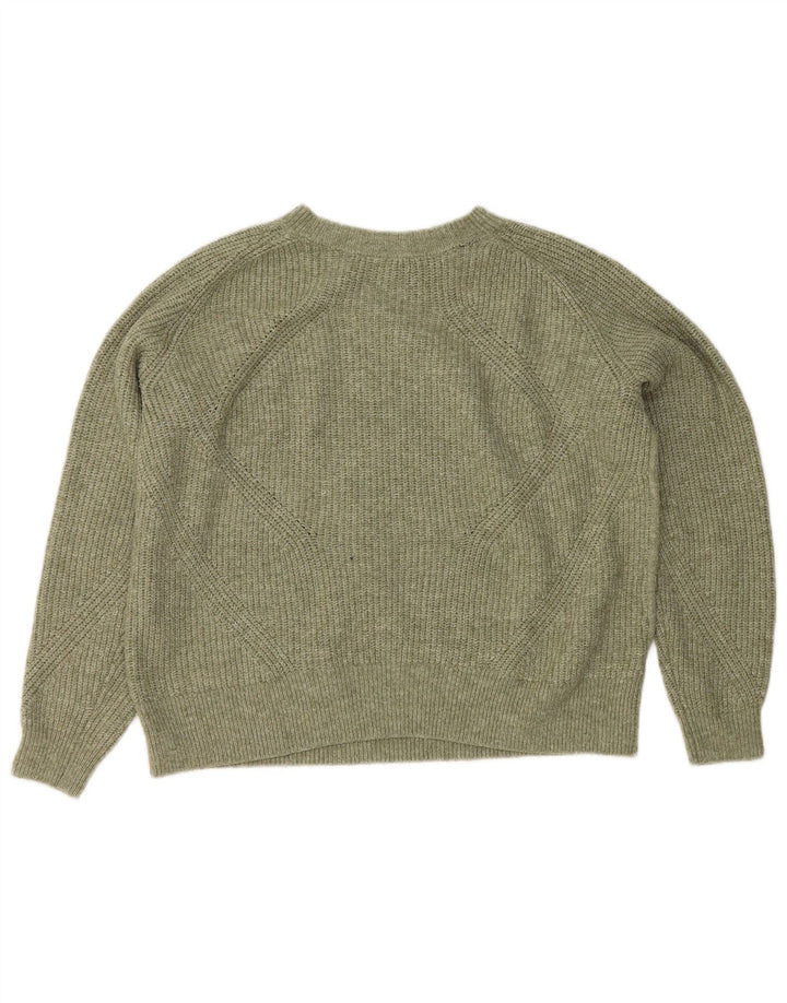 Suéter feminino Marks & Spencer com gola redonda Reino Unido 14 acrílico verde médio