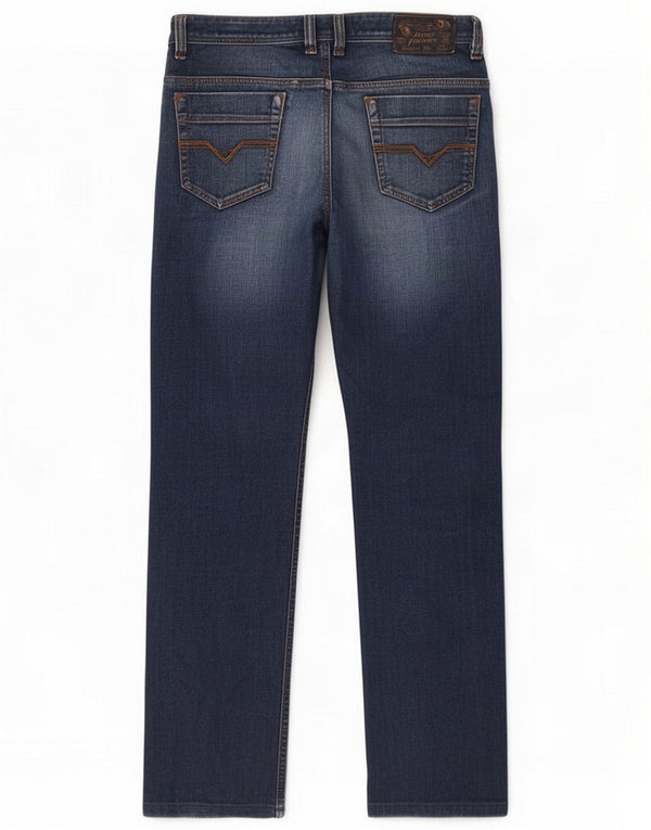 Diesel Mens Safado Straight Jeans W30 L29 Azul Marinho Algodão
