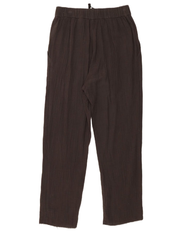 Zara Womens Straight Casual Trousers Small W26 L26 Grey Cotton
