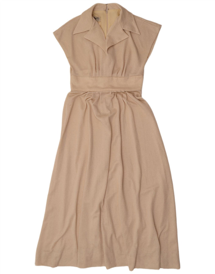 Vestido maxi feminino Eastex Reino Unido 14 poliéster bege médio