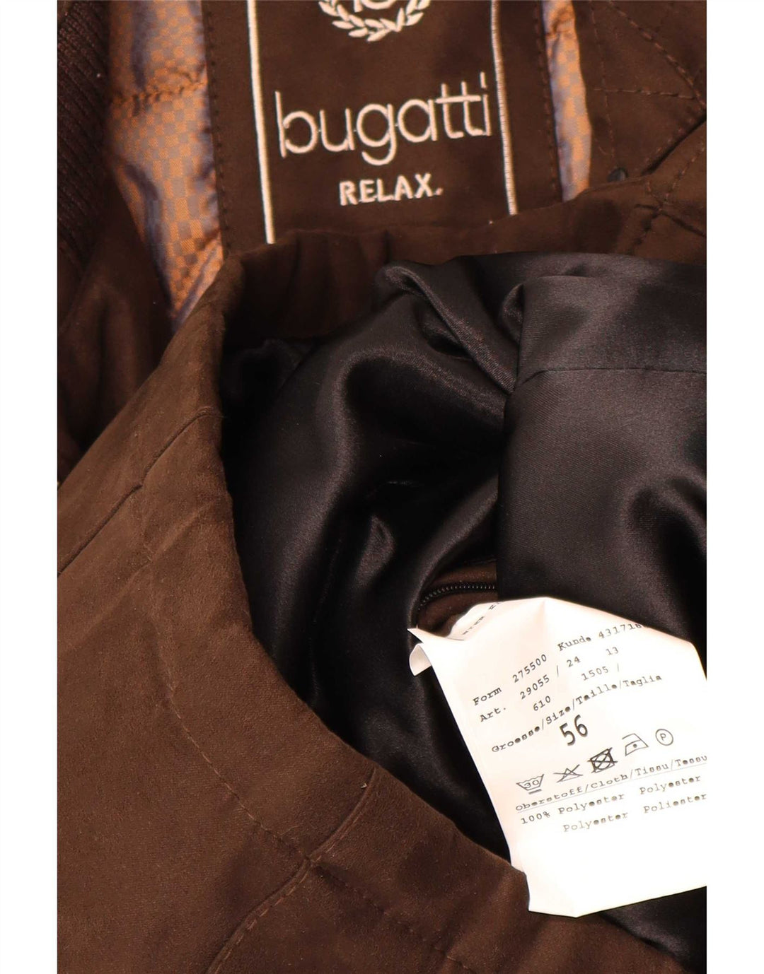 Jaqueta utilitária masculina Bugatti IT 56 3XL poliéster marrom