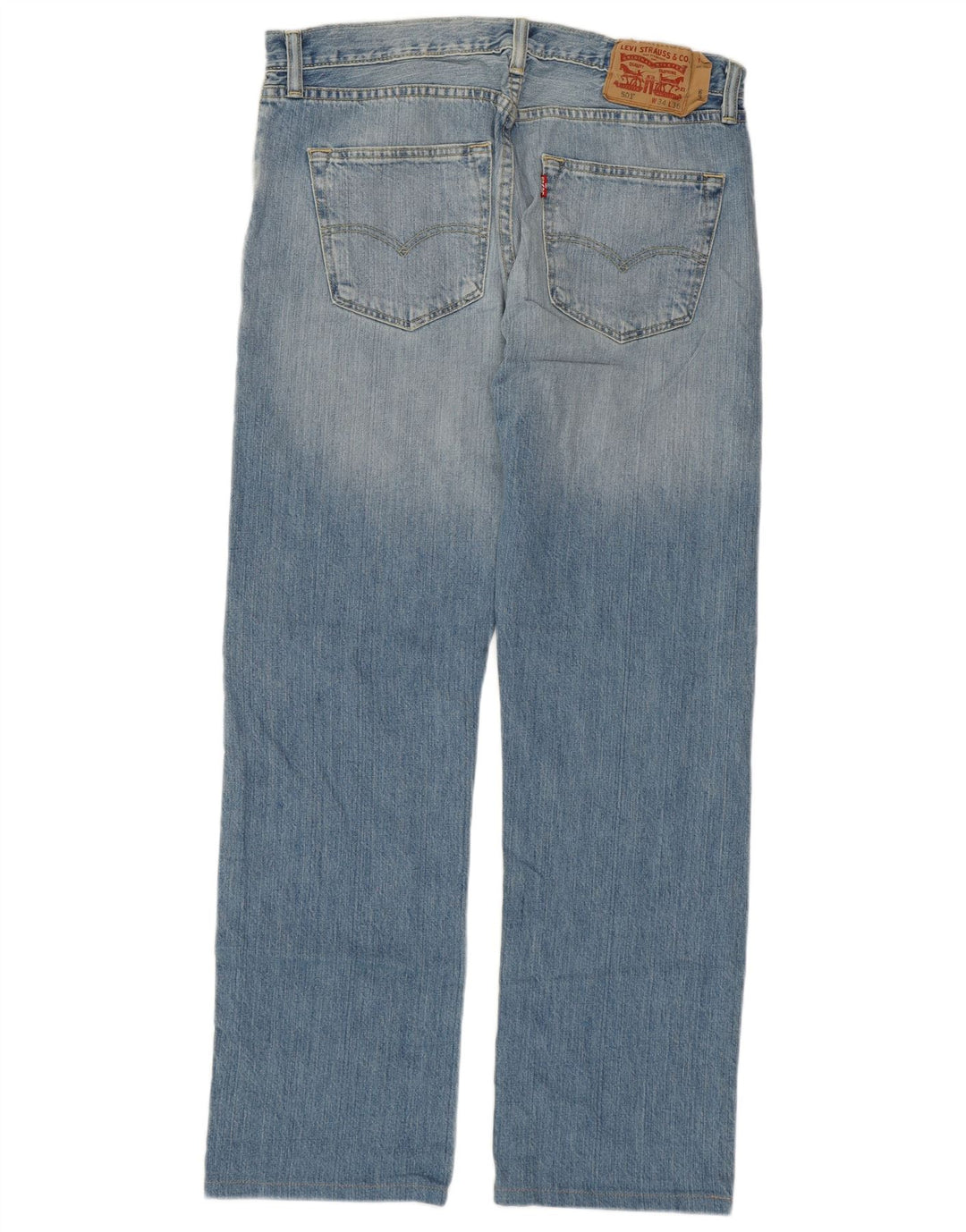 LEVI'S Masculino 501 Straight Jeans W34 L30 Azul Algodão