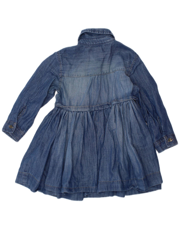 TOMMY HILFIGER Vestido jeans de manga comprida para bebês meninas 18 a 24 meses algodão azul