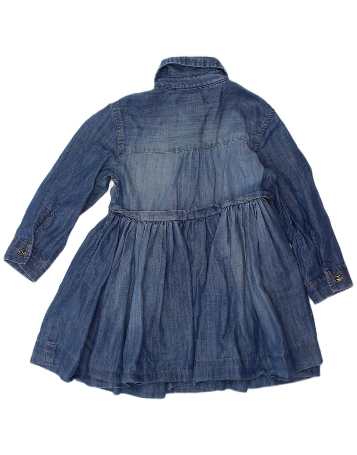 TOMMY HILFIGER Vestido jeans de manga comprida para bebês meninas 18 a 24 meses algodão azul