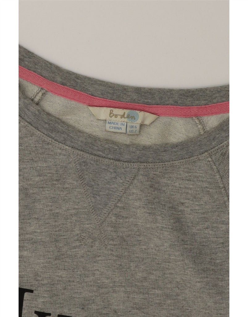 BODEN Womens Graphic Oversized Sweatshirt Jumper UK 6 XS Grey Cotton Vintage Boden and Second-Hand Boden from Messina Hembry 
