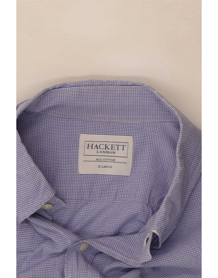 Camisa masculina Hackett XL azul algodão guingão