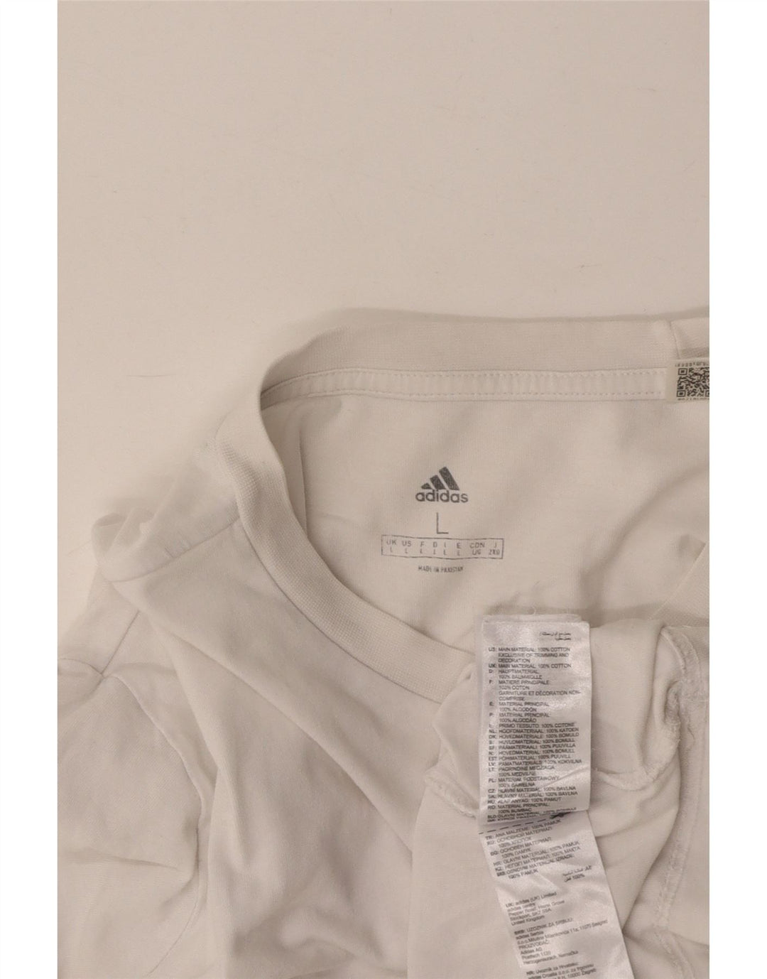 ADIDAS Mens Graphic T-Shirt Top Grande Algodão Branco