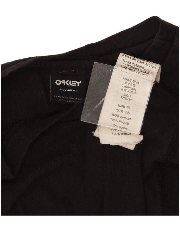 Oakley Camiseta masculina gráfica top pequeno algodão preto