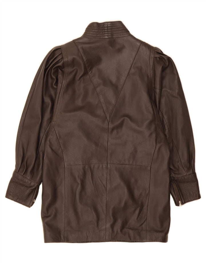 YOUR SIXTH SENSE Womens Leather Coat EU 40 Medium Brown Leather Vintage Your Sixth Sense and Second-Hand Your Sixth Sense from Messina Hembry 