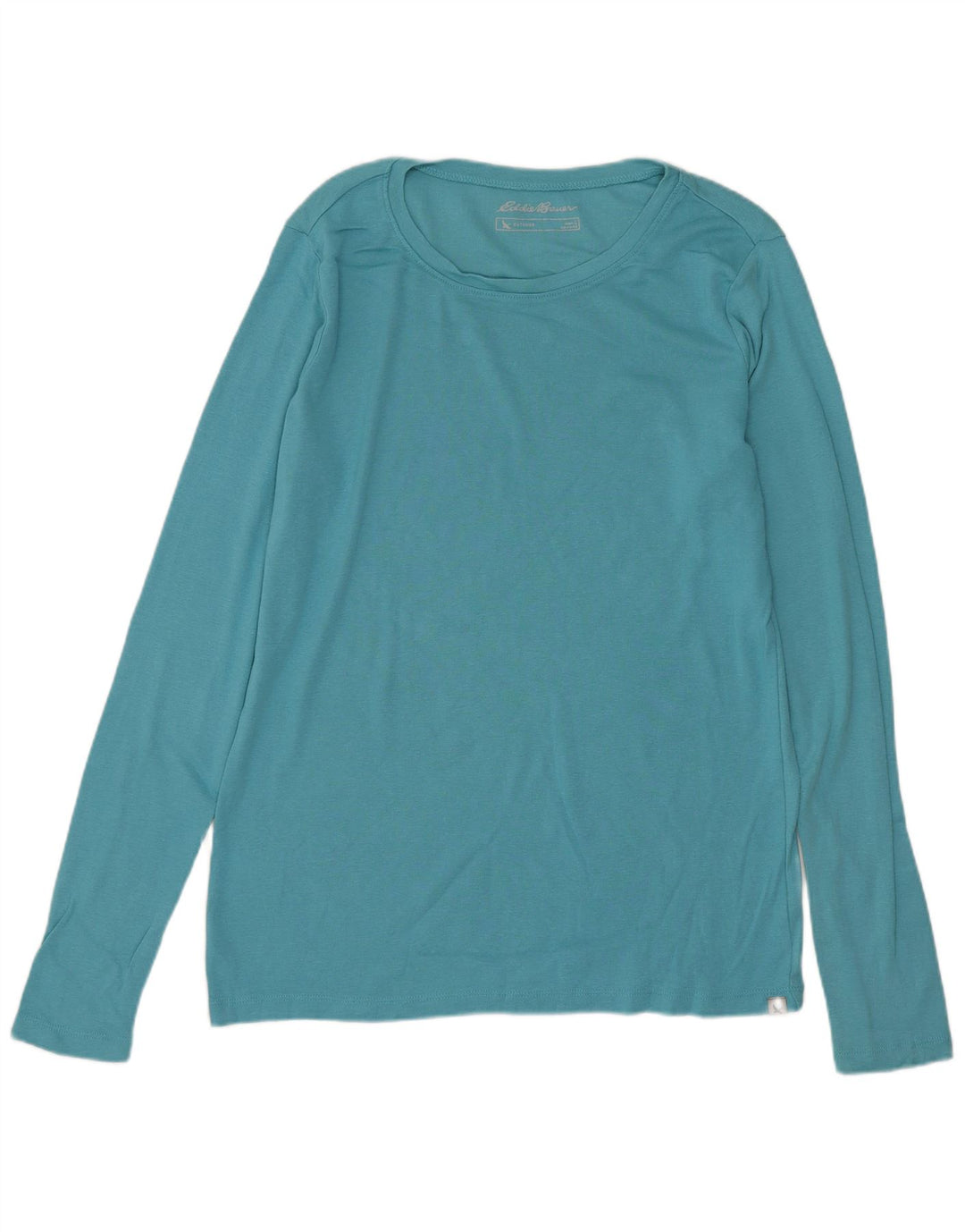 Eddie Bauer Top feminino manga comprida Reino Unido 14 grande algodão azul