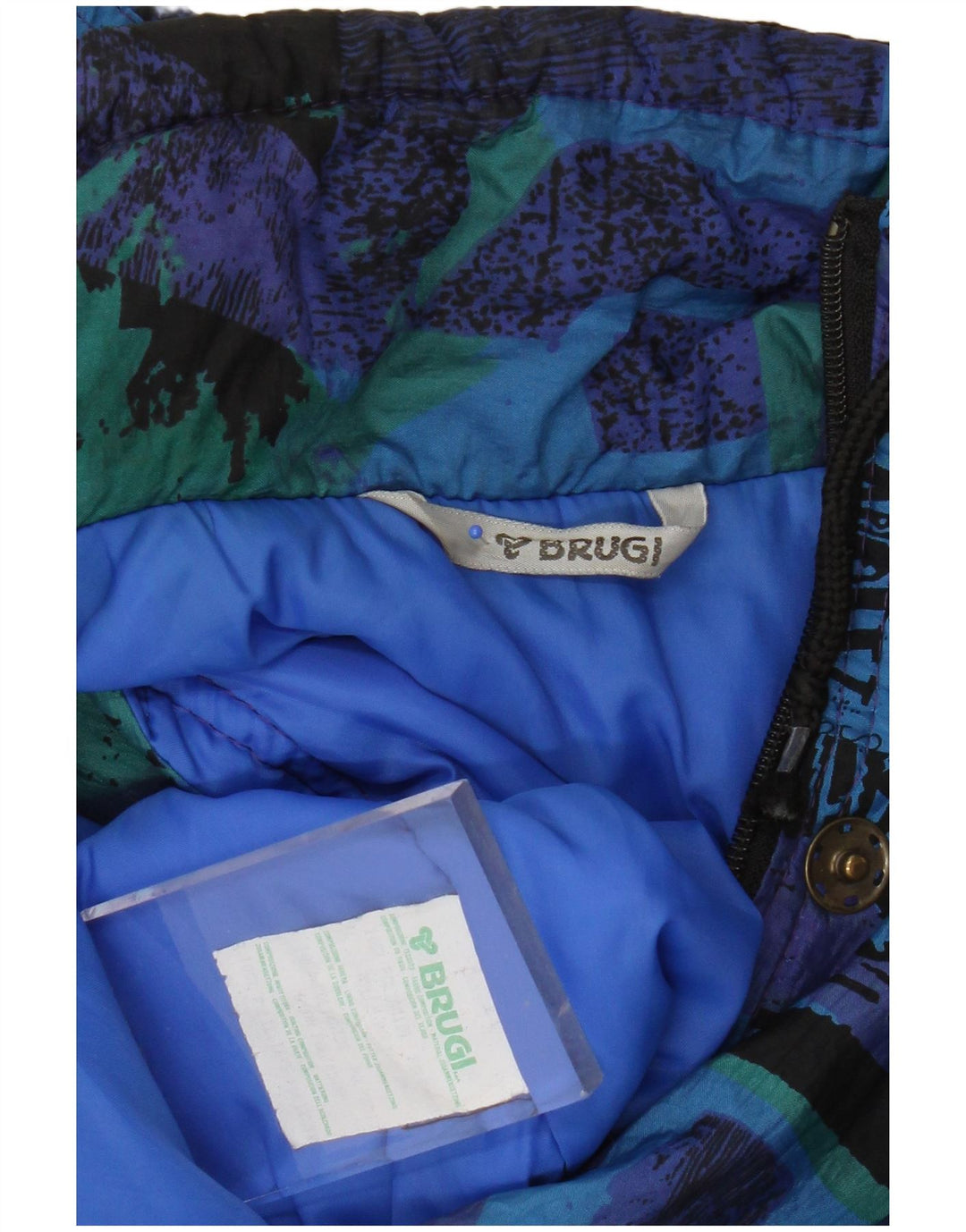 Colete gráfico feminino BRUGI UK 14 poliamida geométrica azul médio