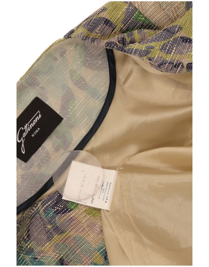 Jaqueta Blazer aberta feminina Gattinoni UK 18 XL multicolorida floral