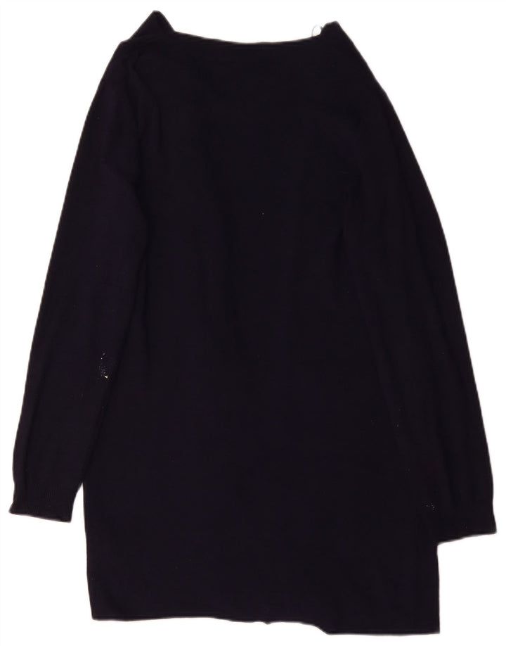 Suéter cardigã feminino Longline da Marks & Spencer Reino Unido 14 médio azul marinho