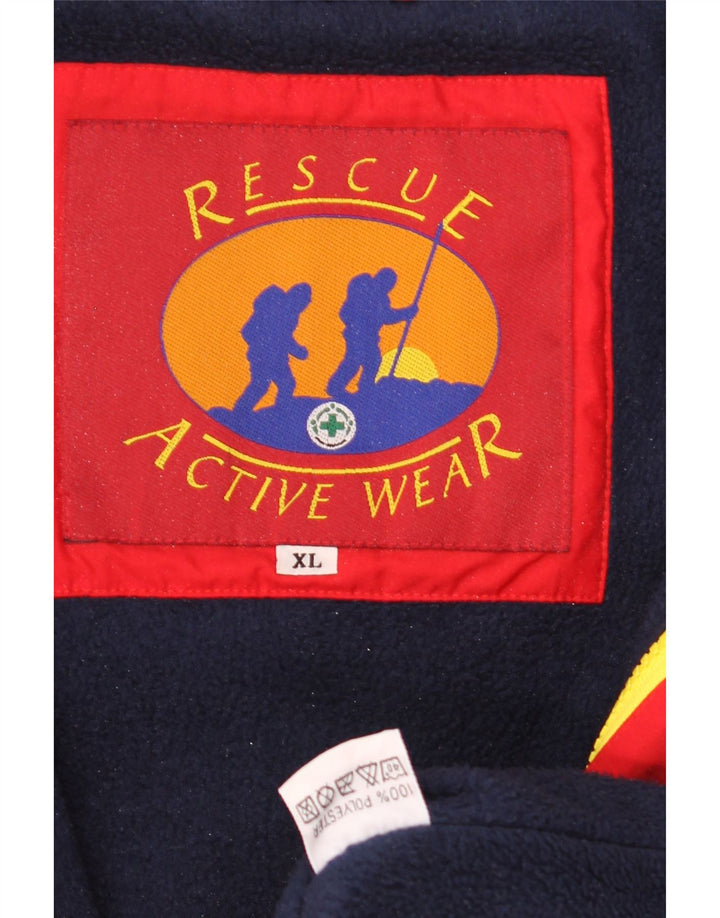 Jaqueta de esqui com capuz masculina vintage UK 42 XL poliéster vermelho Colourblock
