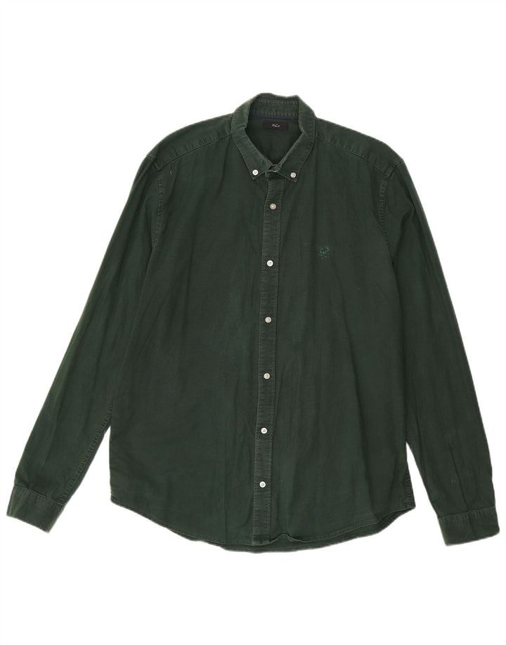 Camisa masculina M&CO grande algodão verde
