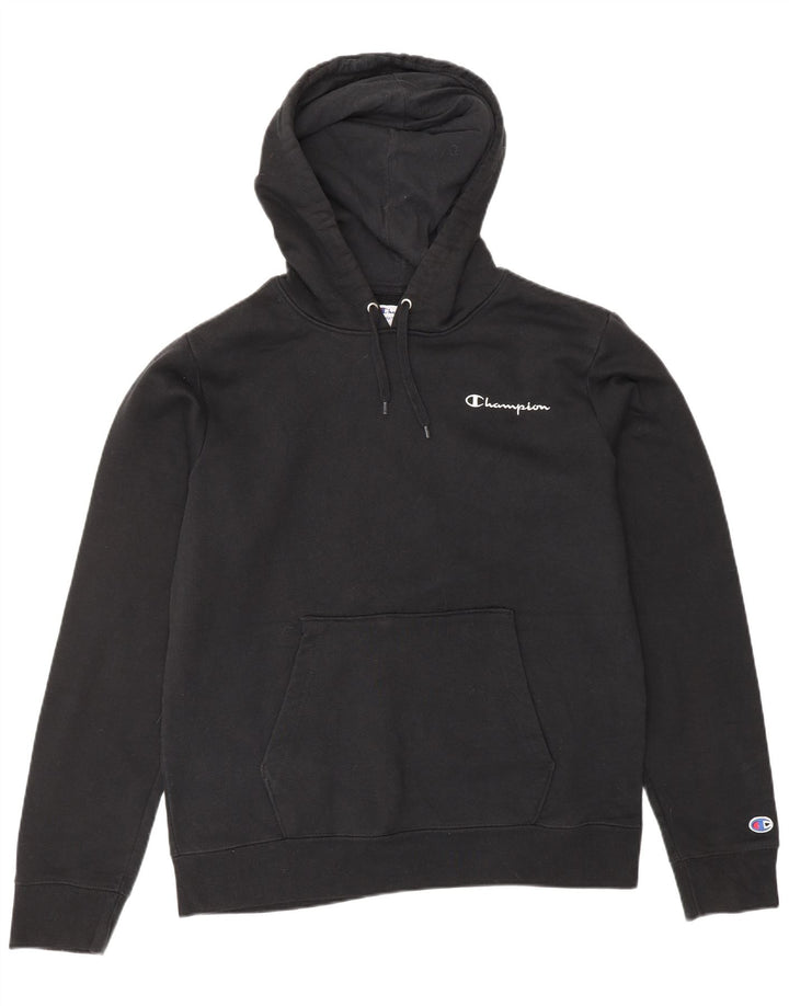 CHAMPION Suéter masculino com capuz médio algodão preto