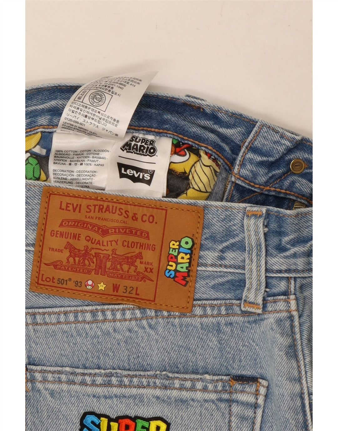 Shorts jeans masculino 501 da Levi's W32 azul médio algodão