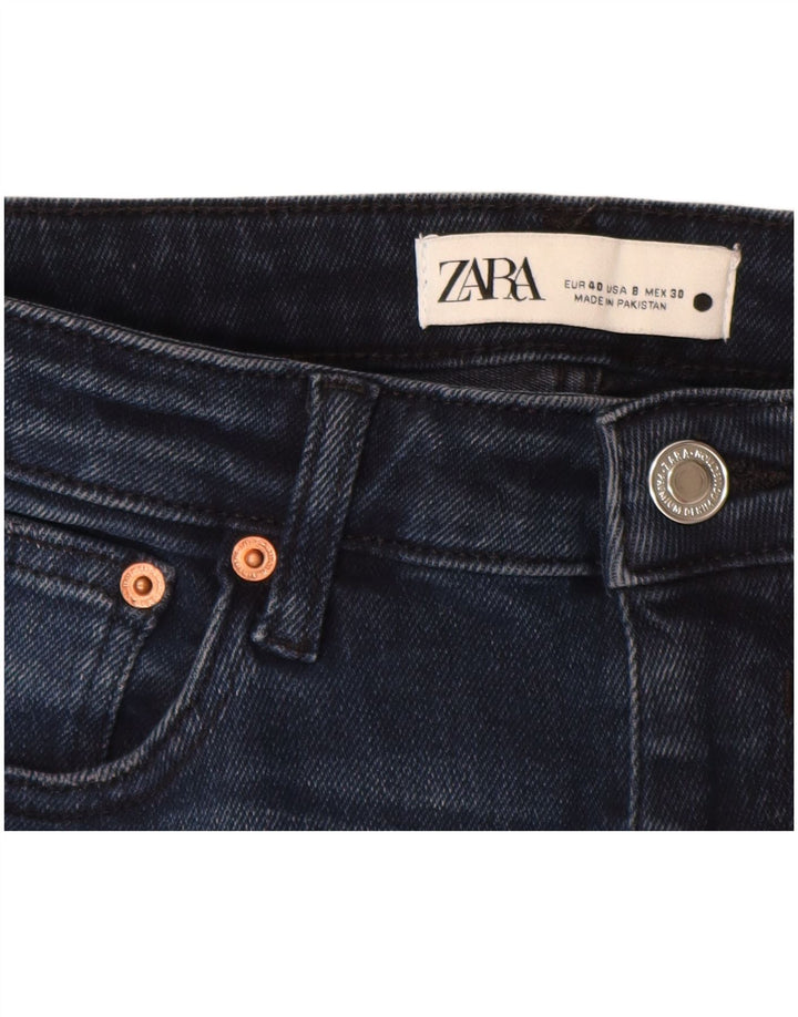 ZARA Jeans Skinny Feminino EU 40 Médio W30 L27 Azul Marinho Algodão