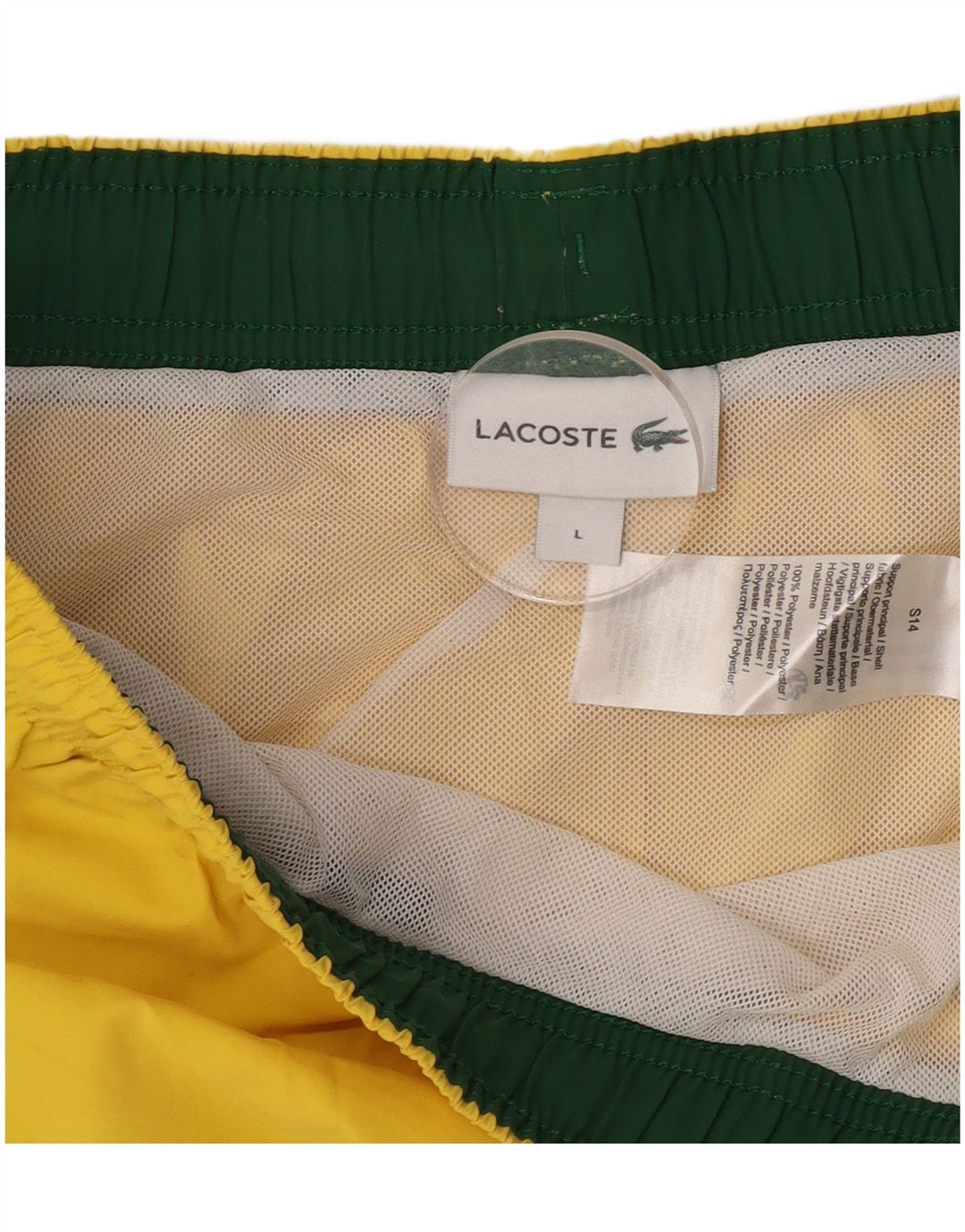 Lacoste Mens Sport Shorts Grande Poliéster Amarelo