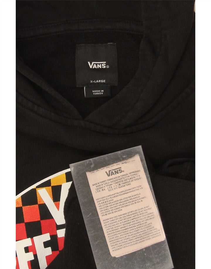 VAN'S Boys Graphic Hoodie Jumper 13-14 Years XL Black Cotton Vintage VAN'S and Second-Hand VAN'S from Messina Hembry 