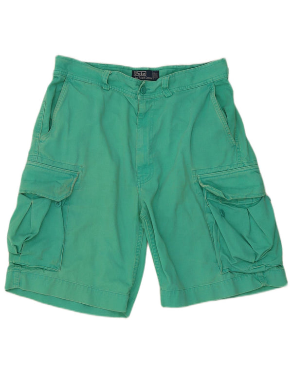 Polo Ralph Lauren Mens Cargo Shorts W34 Grande Algodão Verde