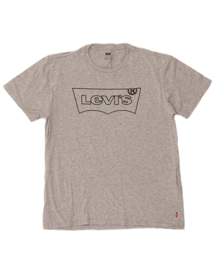 Camiseta masculina gráfica Levi's Top cinza médio algodão