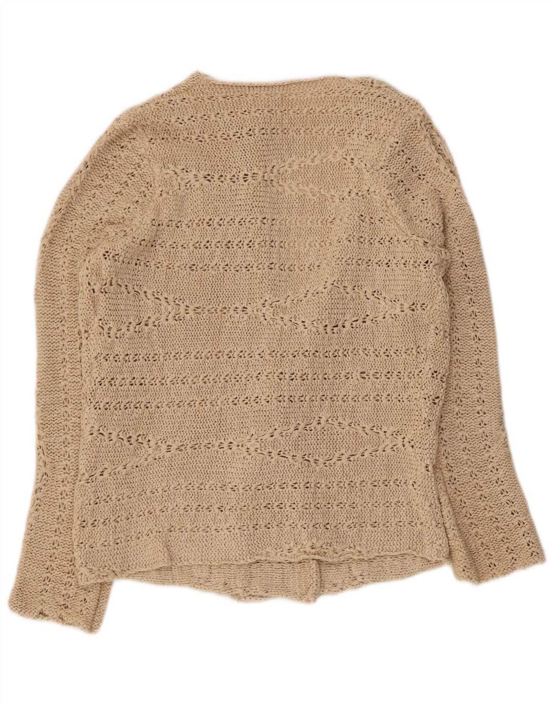 Suéter cardigã aberto feminino Marks & Spencer Reino Unido 12 acrílico bege médio