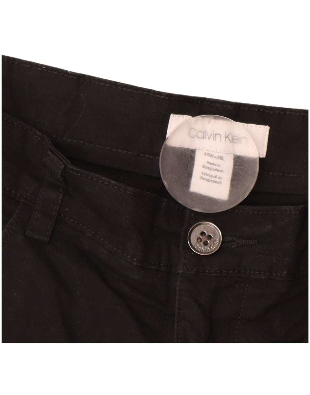 CALVIN KLEIN Calça masculina reta casual W34 L30 algodão preto