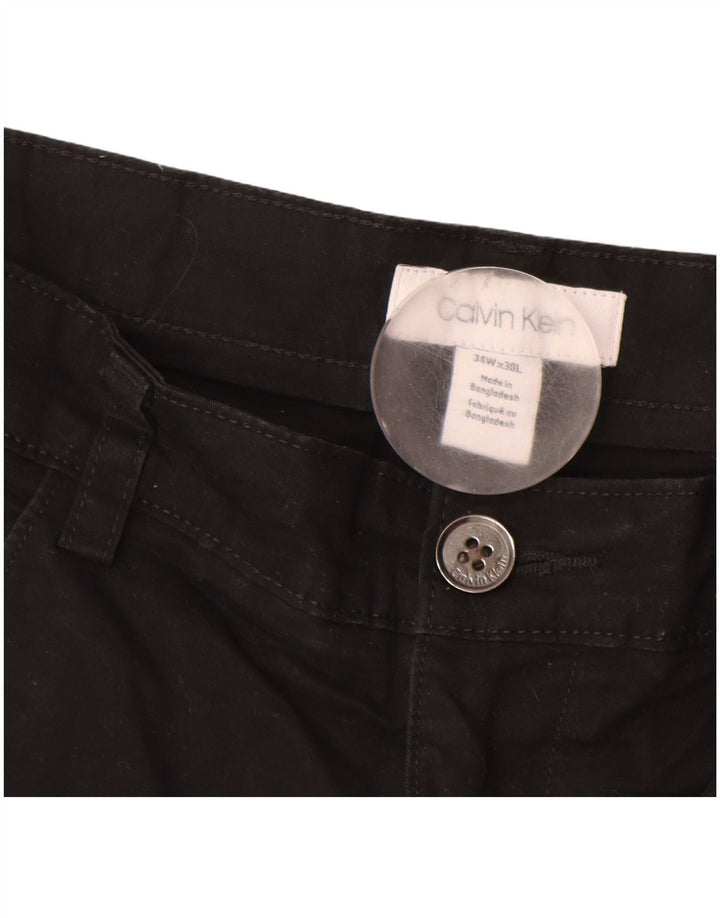 CALVIN KLEIN Calça masculina reta casual W34 L30 algodão preto