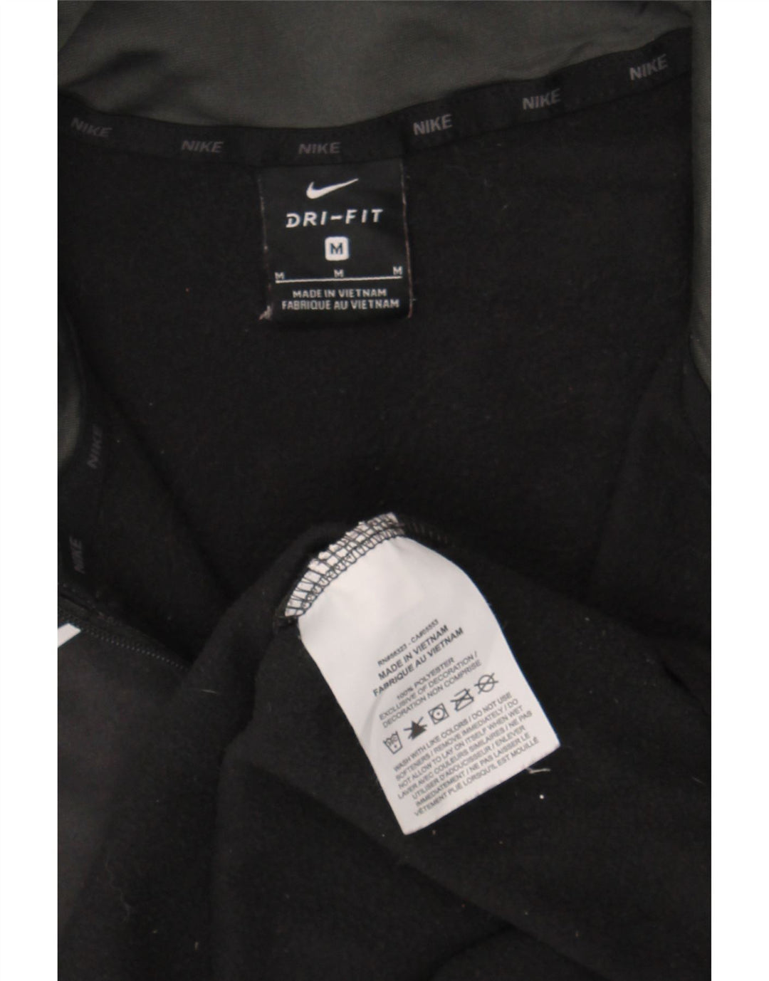 NIKE Mens Zip Neck Pullover Treino Top Cinza Médio Poliéster
