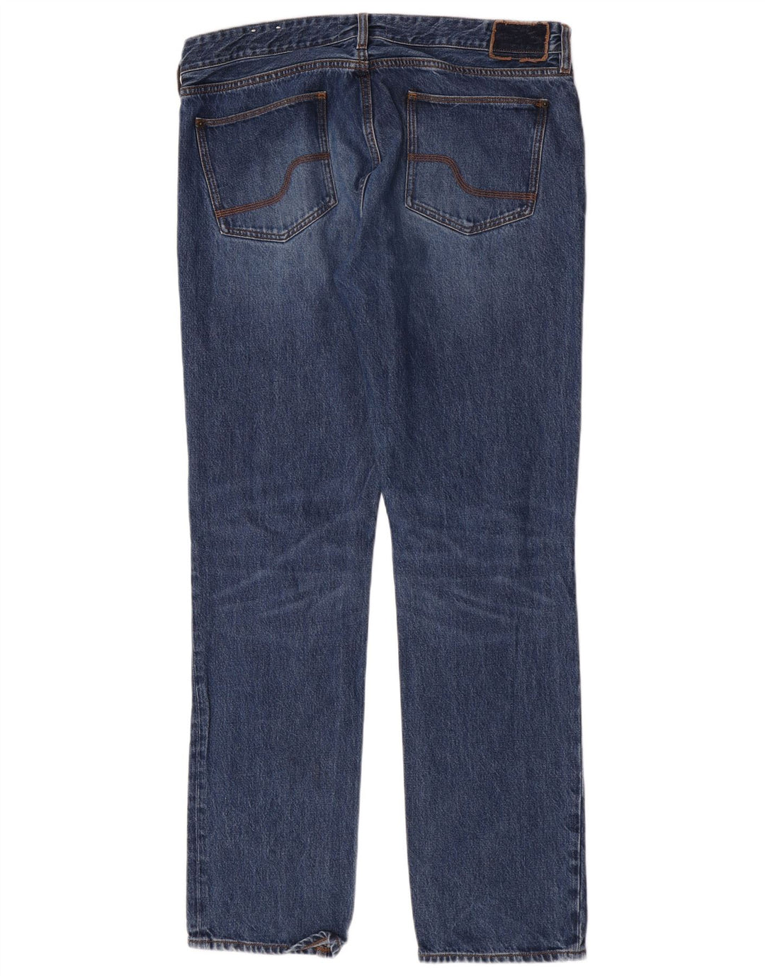 Calça jeans reta masculina Fat Face W38 L34 algodão azul