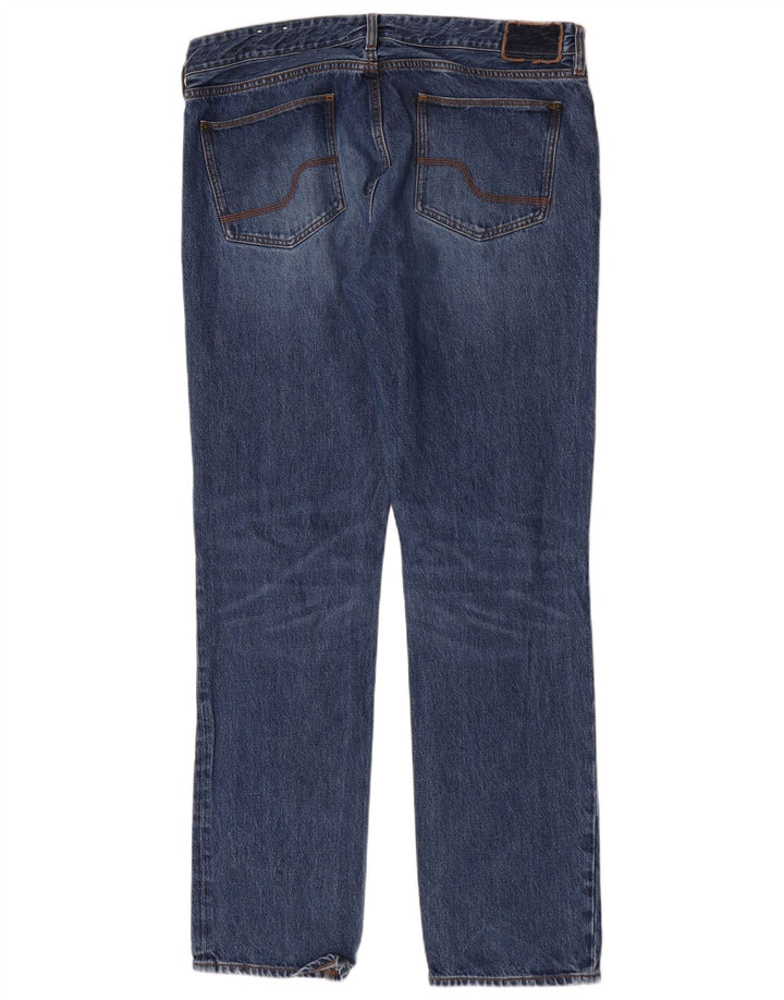 Calça jeans reta masculina Fat Face W38 L34 algodão azul