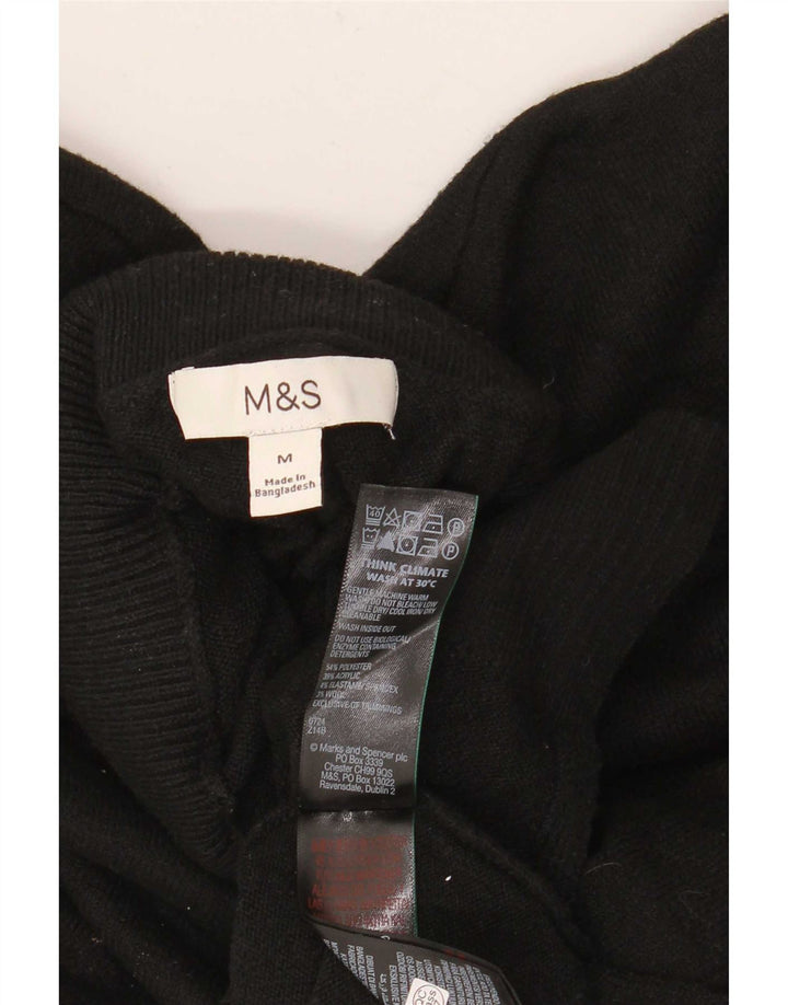Suéter feminino Marks & Spencer com gola redonda Reino Unido 14 médio preto