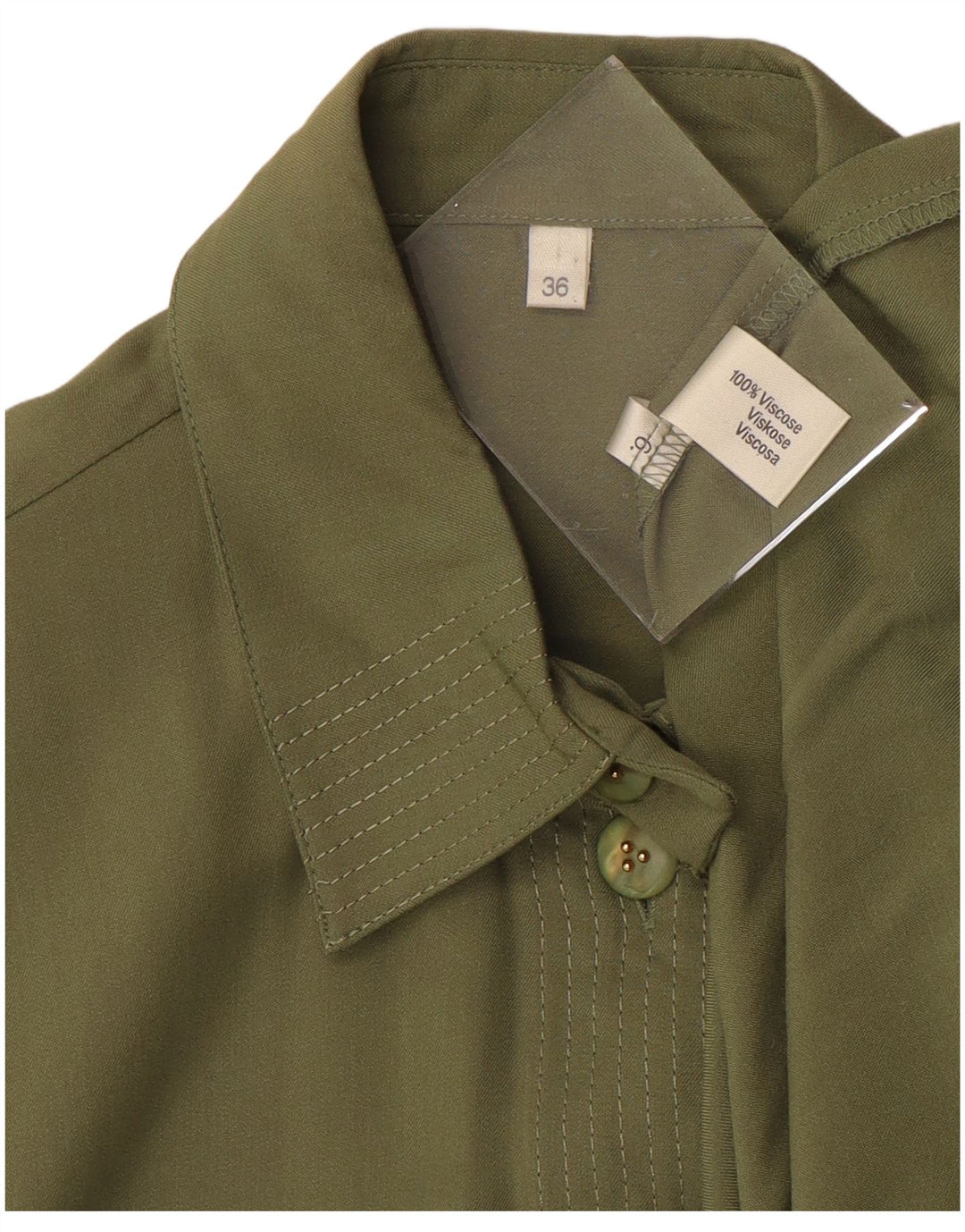 Blusa feminina VINTAGE EU 36 pequena viscose verde