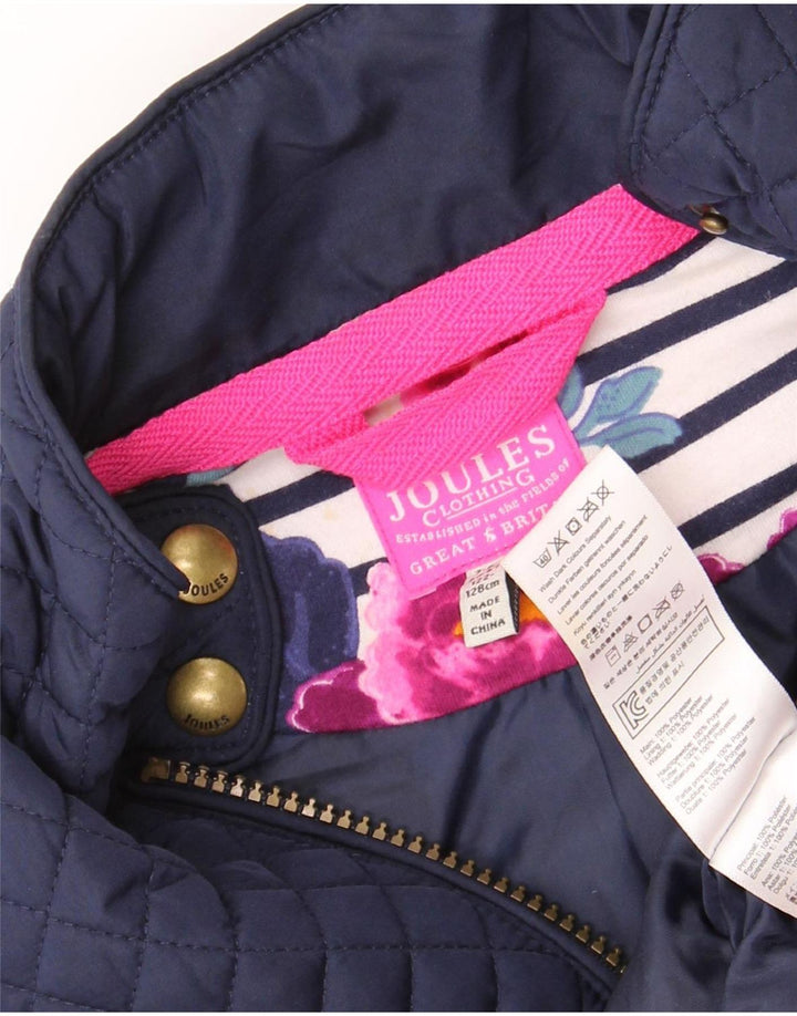 Colete acolchoado Joules para meninas 7-8 anos azul marinho poliéster