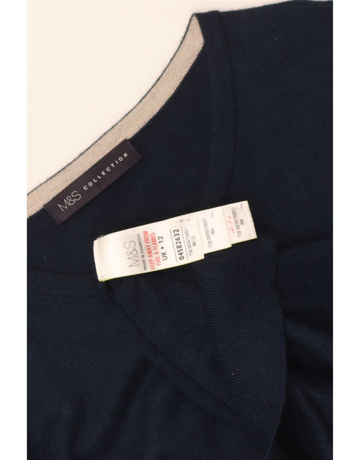 Suéter cardigã feminino Marks & Spencer UK 12 viscose azul marinho médio