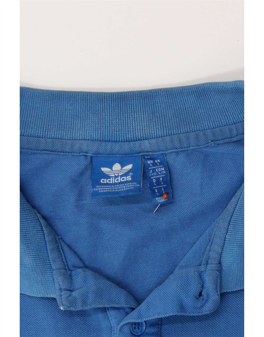 Camisa polo masculina Adidas grande algodão azul