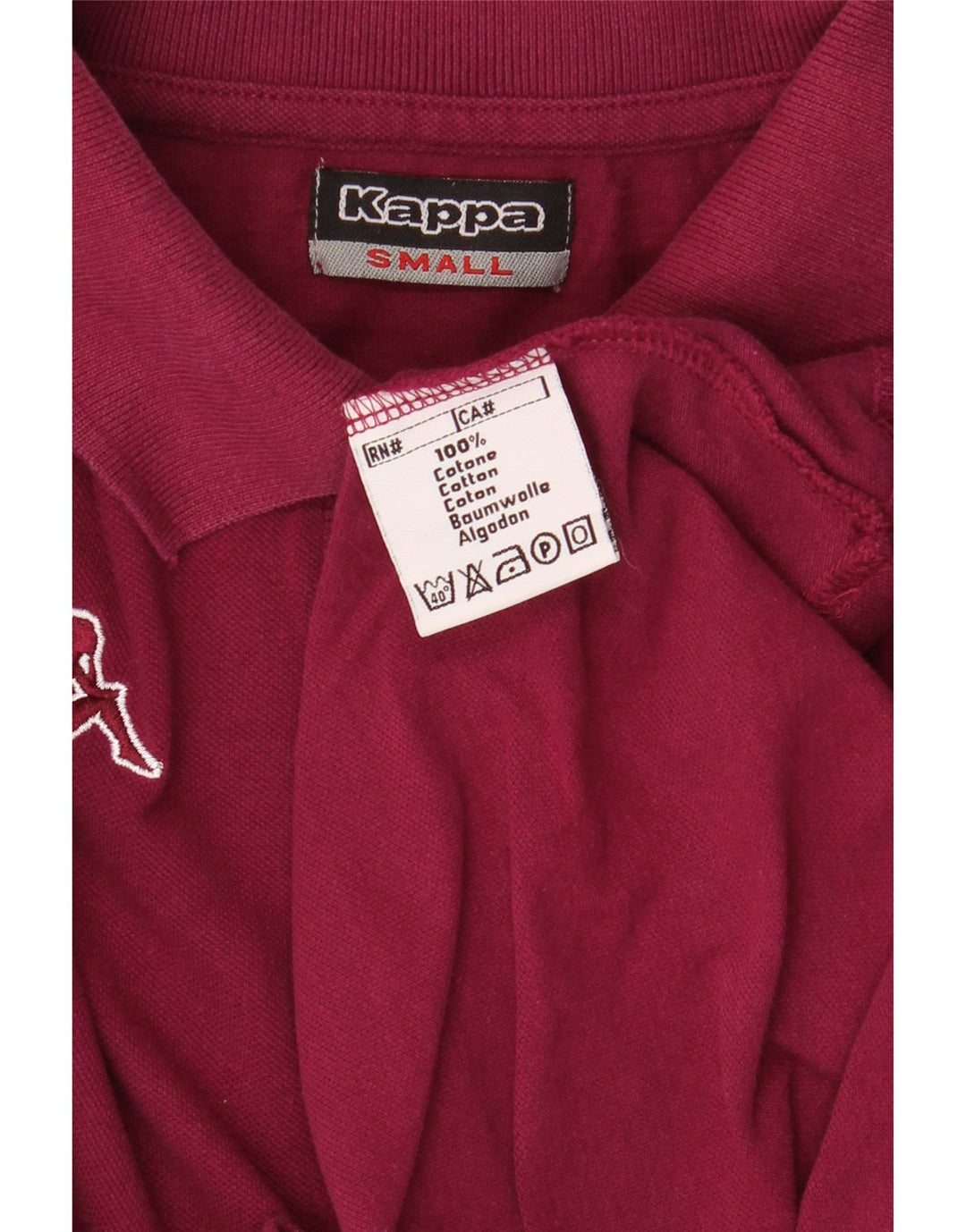 Camisa polo masculina Kappa pequena algodão Borgonha